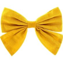 Barrette noeud papillon jaune ocre