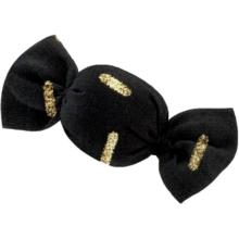 Petite barrette mini bonbon  paille dorée noir