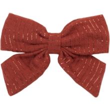 Barrette noeud papillon gaze lurex terracotta