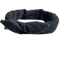 Bandeau vintage gaze pois or marine