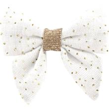 Barrette Mini Noeud Papillon  blanc pailleté