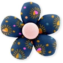 Petite barrette mini-fleur  coeur scintillants