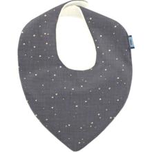 Bavoir bandana gaze gris or