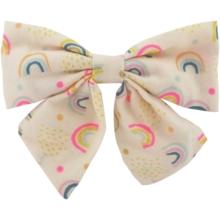 Barrette noeud papillon arc en ciel