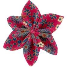 Barrette fleur étoile 4 badiane framboise