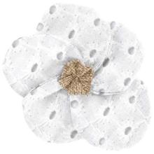 Mini Barrette Pétales de Fleur broderie anglaise blanche