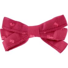 Barrette noeud ruban plumetis rose fuchsia