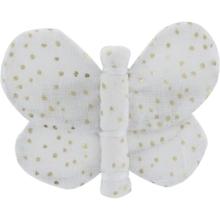 Barrette petit papillon  blanc pailleté