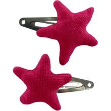 Barrettes clic-clac étoile fuchsia