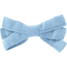 Barrette noeud ruban oxford ciel