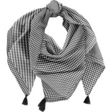 Foulard pompon vichy noir