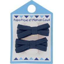 Barrette clic-clac mini ruban bleu marine