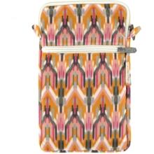 Pochette téléphone matelassée ikat ocre