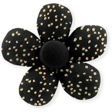 Petite barrette mini-fleur noir pailleté