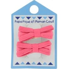 Barrette clic-clac mini ruban corail