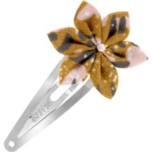 Barrette clic-clac fleur étoile gypso ocre