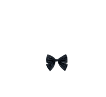 Barrette noeud papillon gaze pois or marine