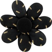 Barrette fleur marguerite  paille dorée noir