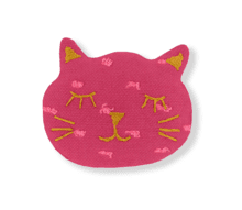 Barrette miaou plumetis rose fuchsia