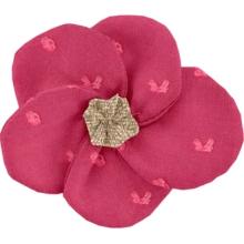 Petite Barrette Pétales de Fleur plumetis rose fuchsia