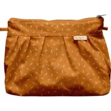 Pochette plissée paille dorée caramel