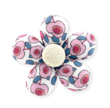 Petite barrette mini-fleur boutons rose