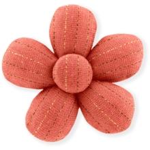 Petite barrette mini-fleur gaze lurex corail