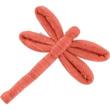 Barrette libellule gaze lurex corail