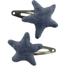 Barrettes clic-clac étoile jean fin