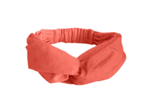 Bandeau croisé gaze dentelle corail