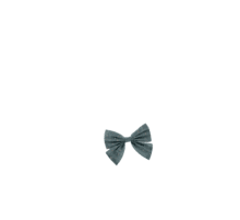 Barrette noeud papillon gaze pois or bleu gris