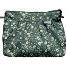 Pochette plissée fleuri kaki