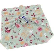 Furoshiki petit 35 x 35 cm ex2242 cadeaux herbier vert rose