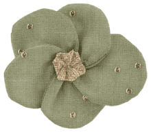 Petite Barrette Pétales de Fleur gaze pois or vert amande