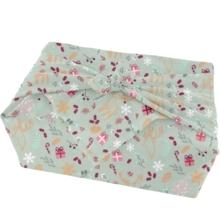 Furoshiki moyen 48 x 48 cm ex2242 cadeaux herbier vert rose