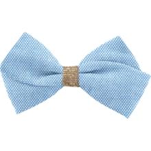 Petite Barrette Double Noeud Croisé oxford ciel