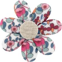 Barrette fleur marguerite boutons rose