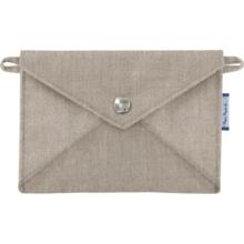 Petite pochette enveloppe lin argenté