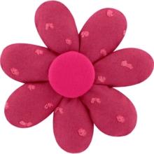 Barrette fleur marguerite plumetis rose fuchsia