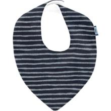 Bavoir bandana rayé argent marine